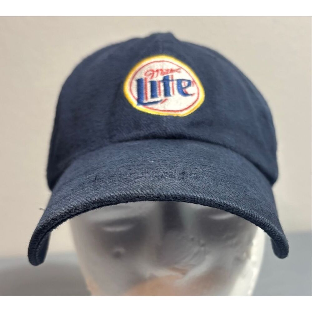 Vintage Y2K Miller Lite Beer Hat Logo Blue Adjustable
